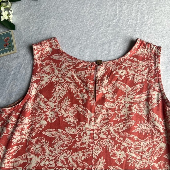 H LOOK 100% SILK Tropical Print Maxi Dress Sleeveless Size M Casual Sundress - Picture 8 of 8